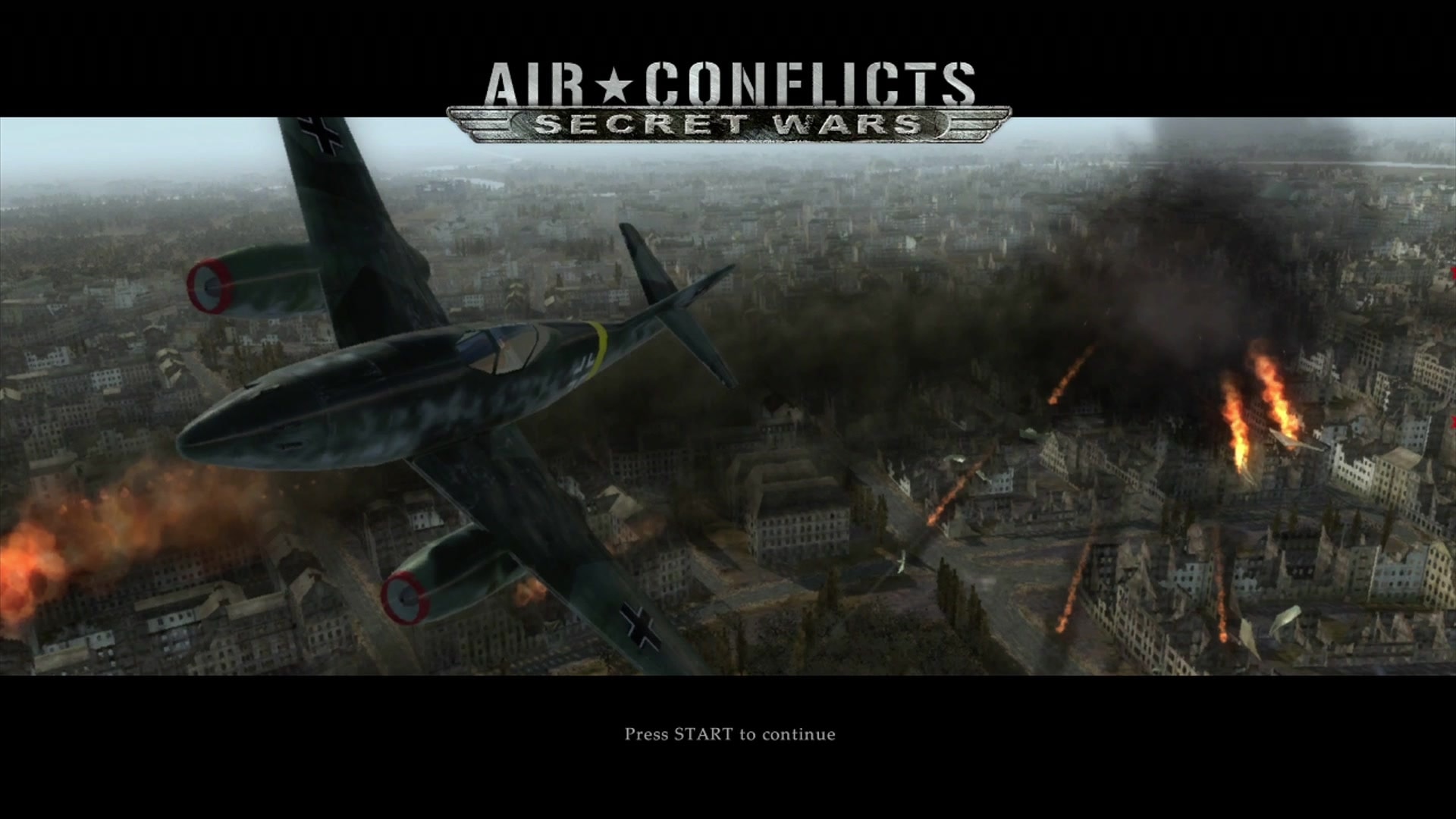 Air Conflicts: Secret Wars title screen for Xbox 360